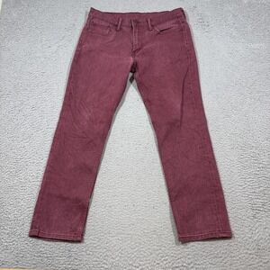 Levis 511 Men's 33x30 Slim Fit Red Denim Jeans Grunge Casual Work